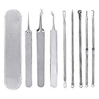 8st rostfritt stål Blackhead Remover Whitehead Removal Needle Set