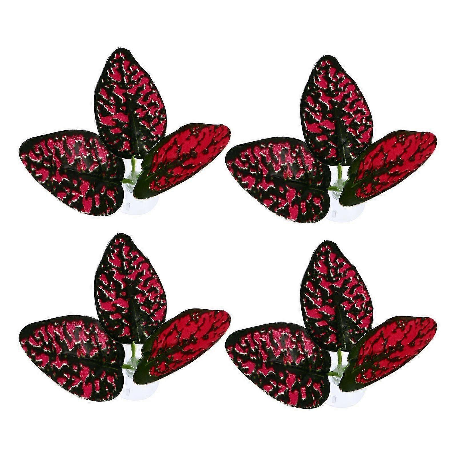 Fish Resting Leaf Aquarium Ornament compatible with Spawning 8Pcs Red Leaf Pads