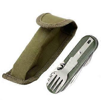 Camping Utensils Cutlery Set Multifunction Stainless Steel Folding Detachable Camping Tableware Set