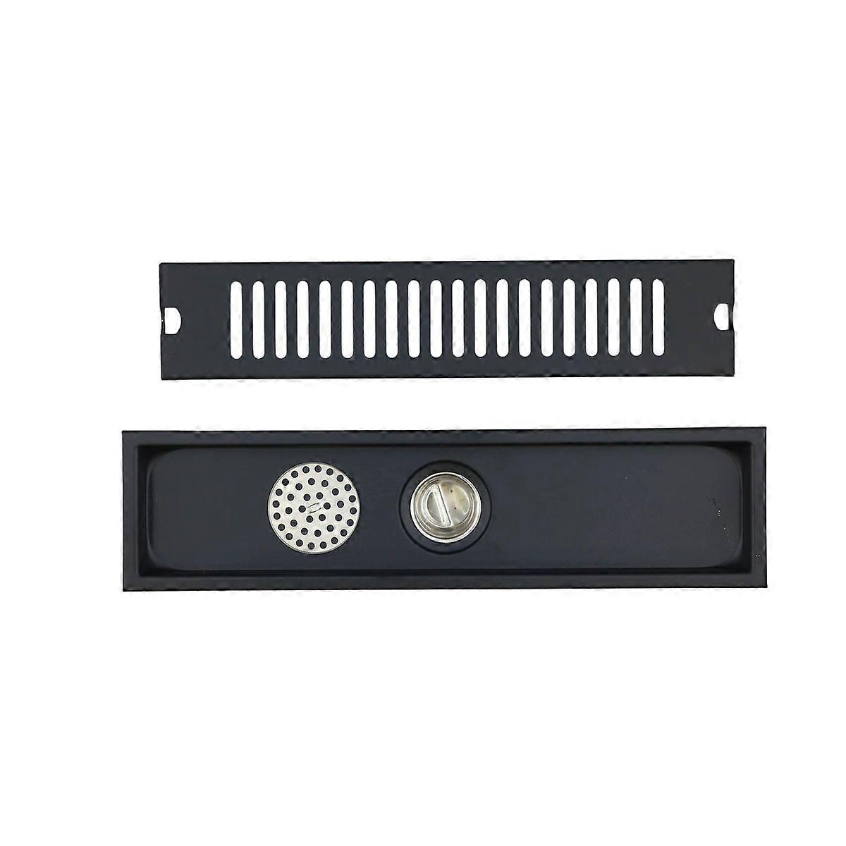 40cm Rectangular Shower Drain - Matte Black AY406-107