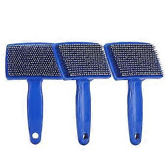 3Pcs Haustier Sommer Haarentfernung Pflegekamm Hund Katze Fell Reinigung Massage Hängende BürsteBlue L