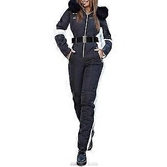 Women's Snowsuit Ski Suit, Winter Warm Jumpsuit, Waterproof Hooded Jumpsuit, Zip-Up Winter Pants for Skiing & Snow Activities