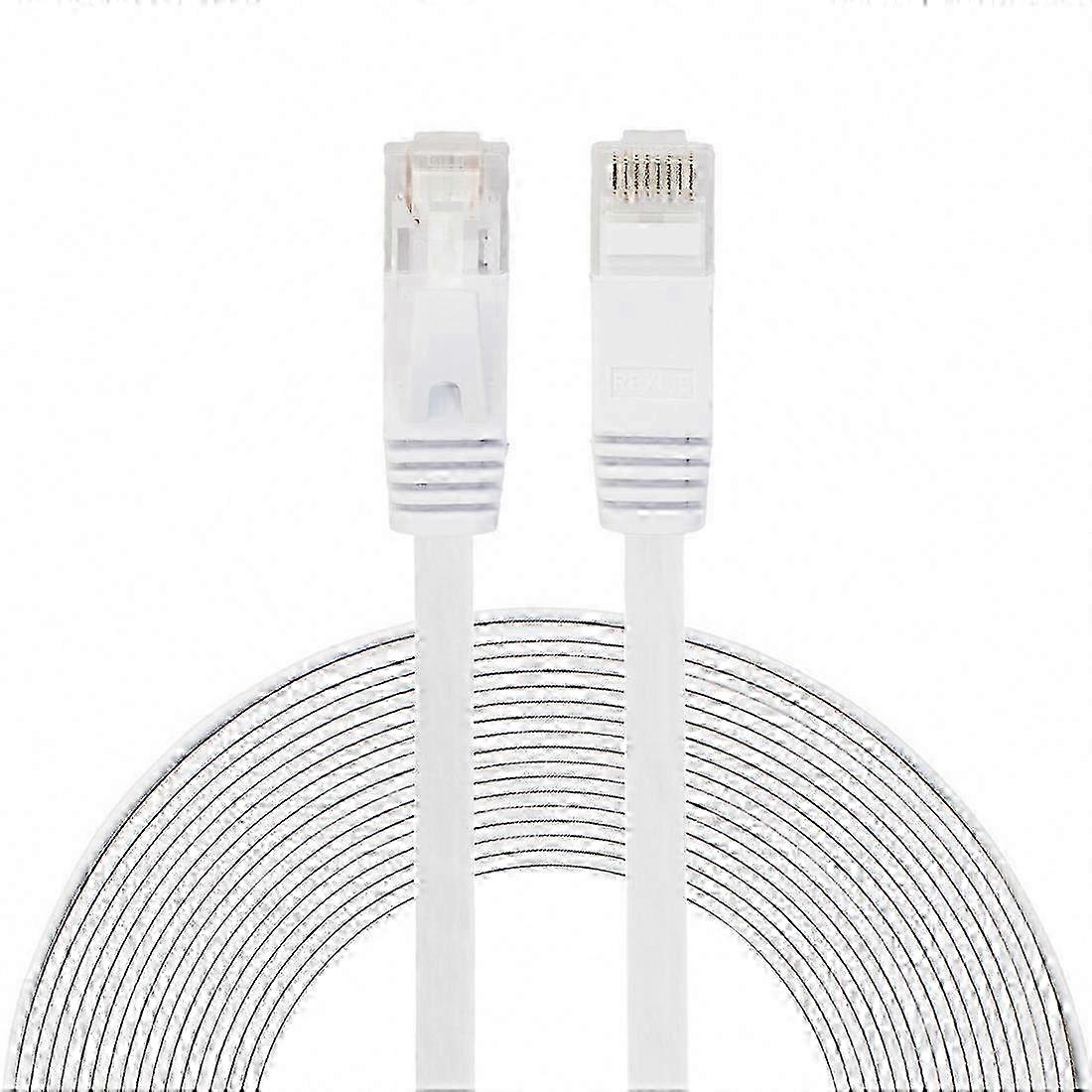 Ethernet Network LAN Cable 8m, CAT6 Ultra-Thin Flat RJ45 Patch Lead