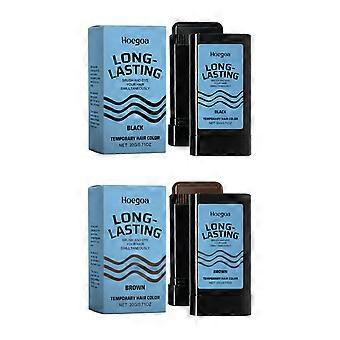 Temporary Hair Color Stick, Conceal Gray Hair with Comb, Long Lasting Black Brown Set
