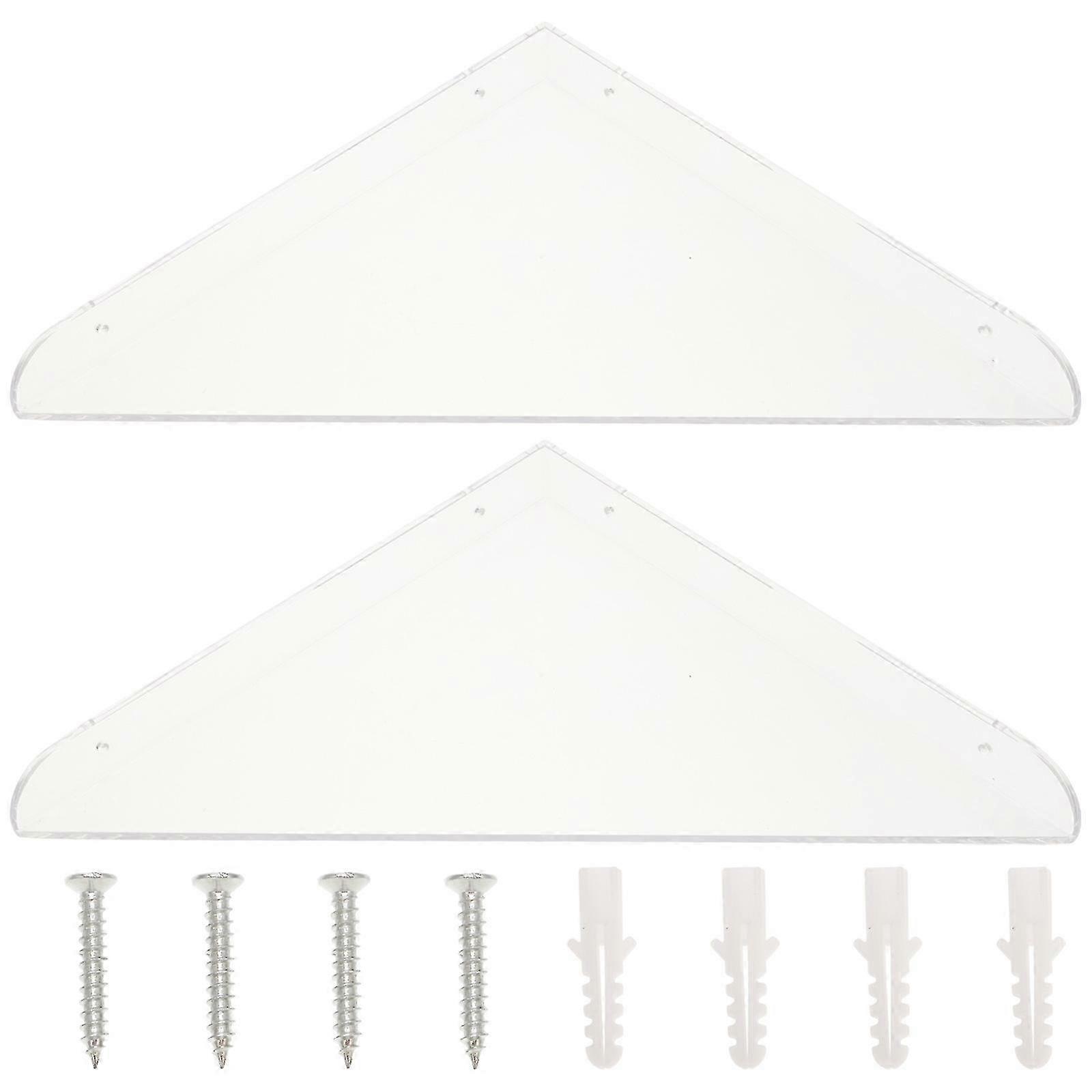 Corner Shelf Acrylic Wall Mounted Shelf for Storage Use 1Set