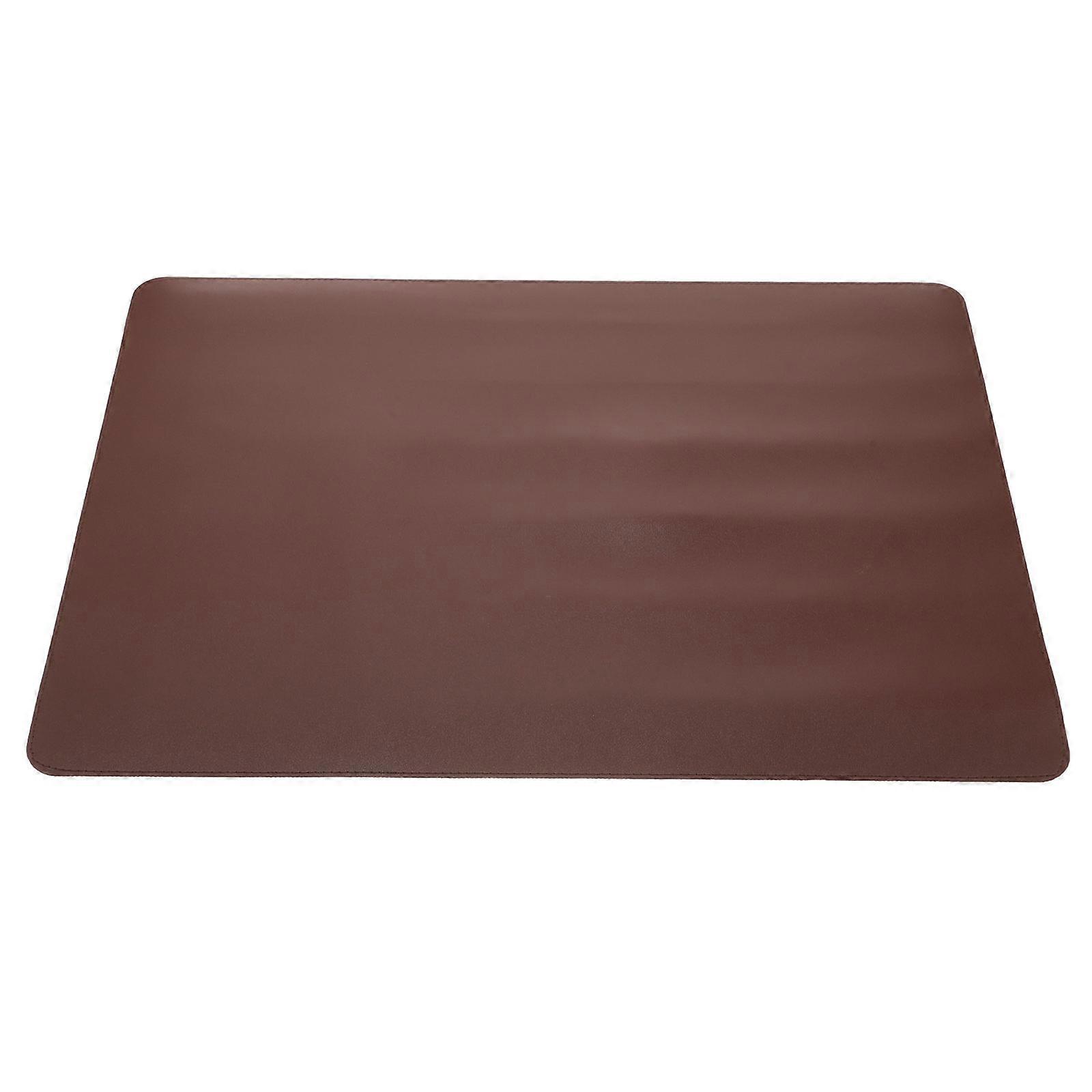 3Pcs Brown Rectangular Placemat PU for Dining Table Use Home Mat