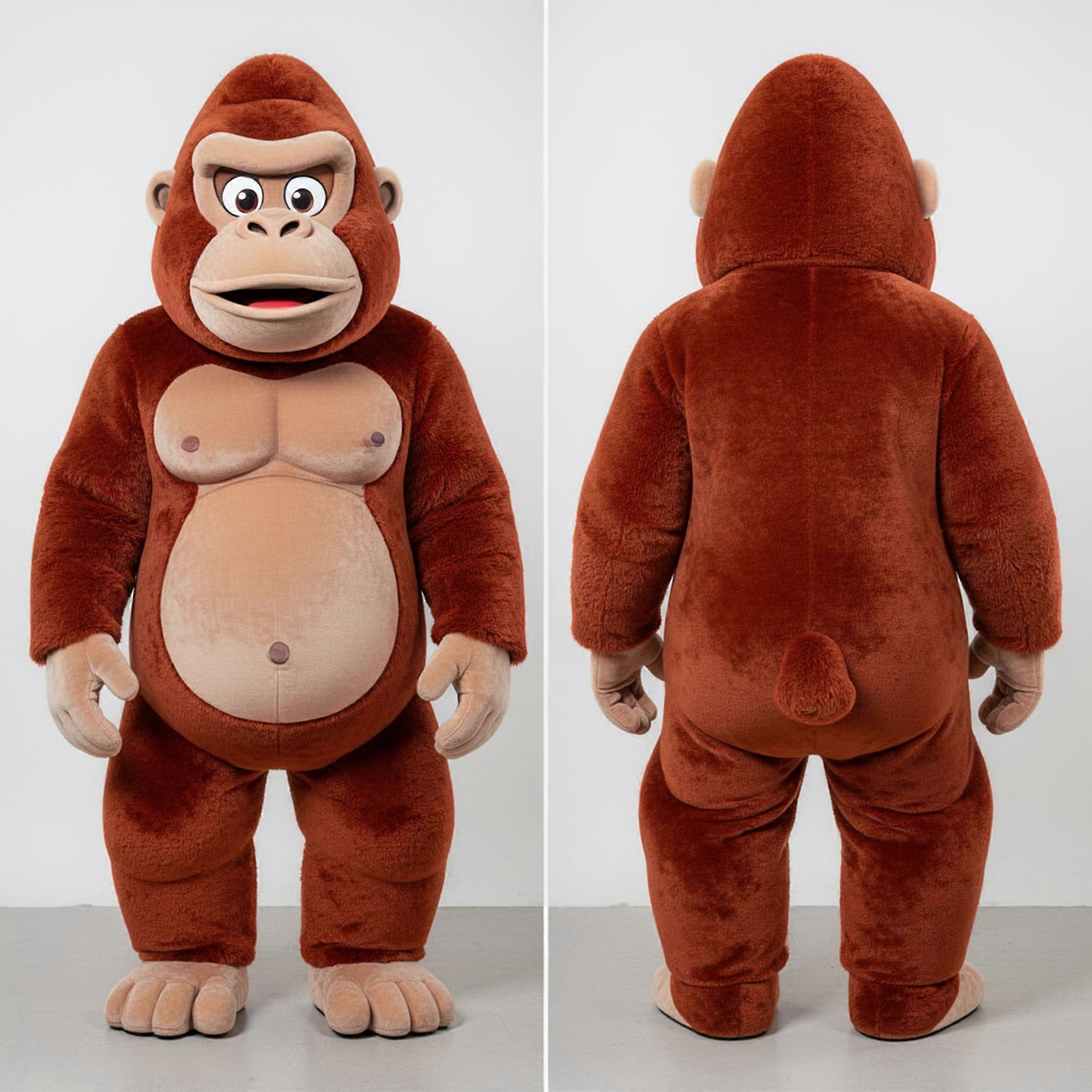 MASTICOT Rust Brown Cartoon Gorilla Mascot