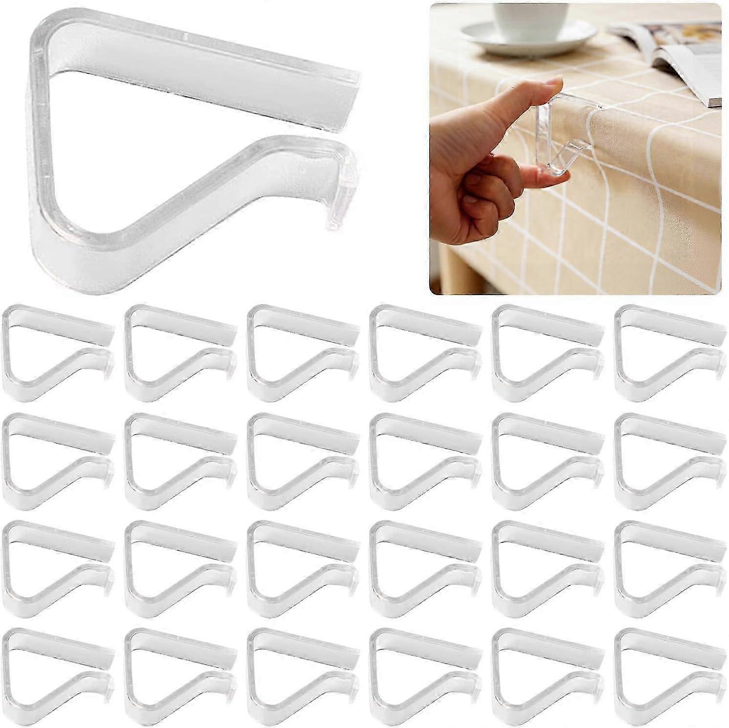 24 Transparent Flexible Tablecloth Holders