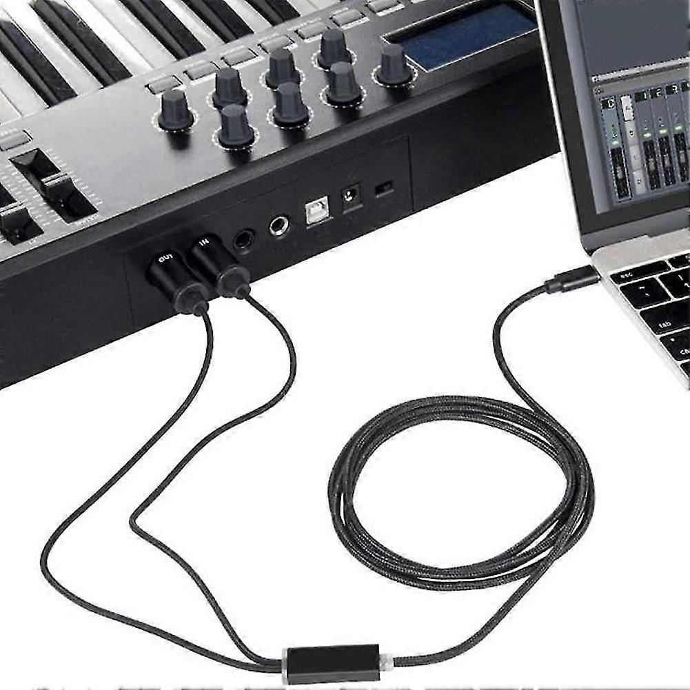 Midi To Usb C Type C Cable Usb Midi Converter With Indicator Light For Electronic Computer