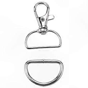1-Inch D-Rings and Swivel Snap Hooks for Crafting, Sewing, and Lanyard Projects (60 Pack)