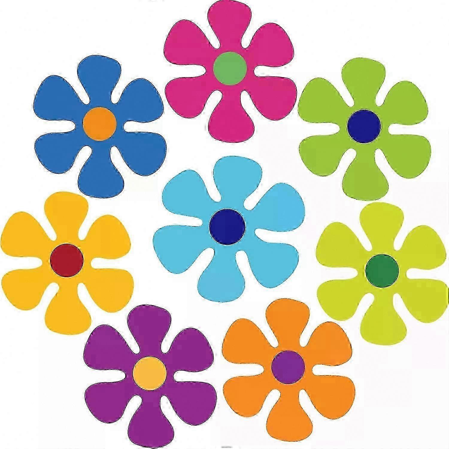 Multicolour Retro Flower Magnetic Decals