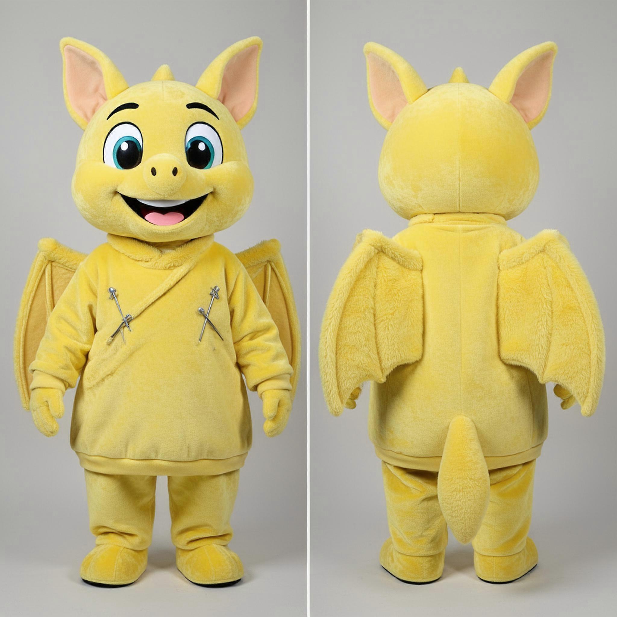 MASTICOT Lemon Yellow Playful Fruit Bat Mascot