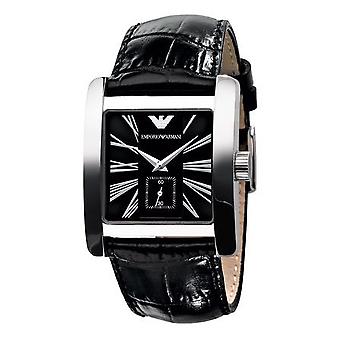 Armani Klassiker Quarz Analog Herren Uhr mit AR0180 Kuhfell Armband