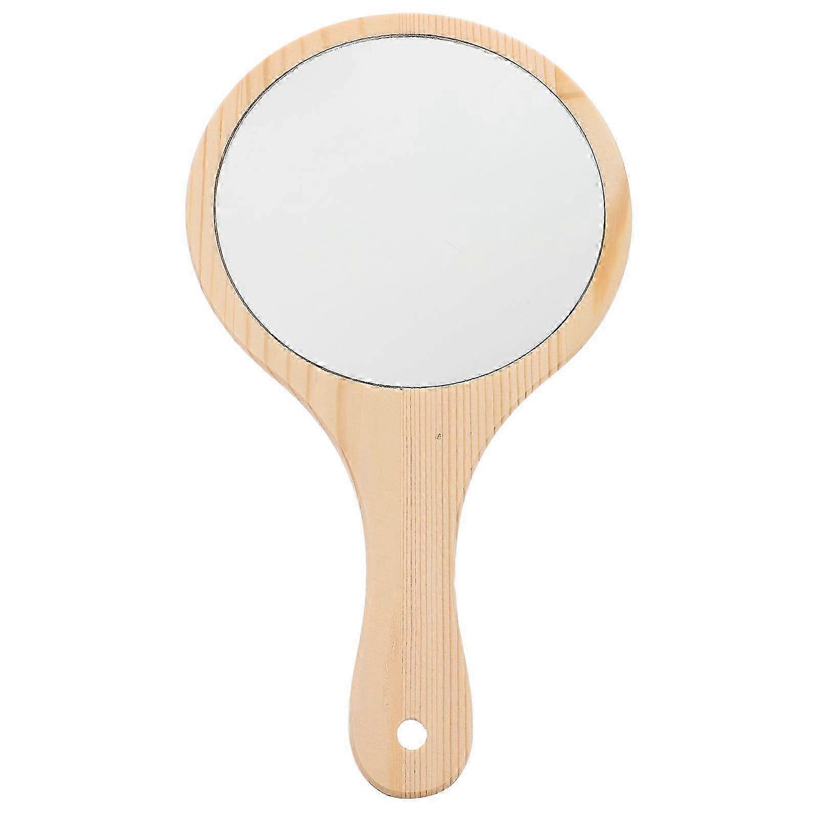 Compact Wooden Handheld Mirror