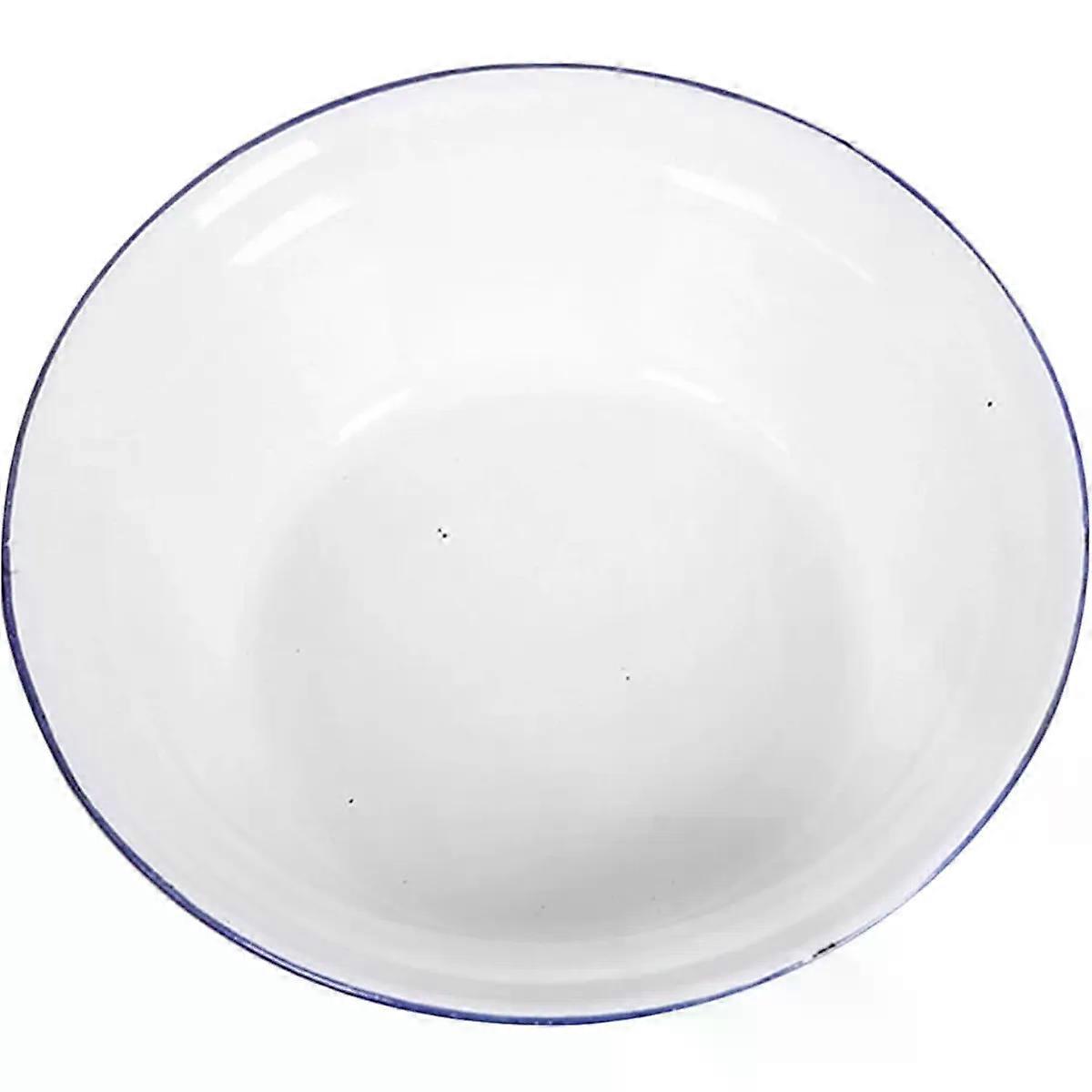 Enamel Round Deep Pie Pan Oven Safe Large White