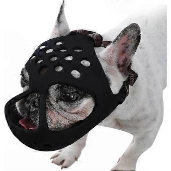 Dog Muzzle, Soft Silicone Breathable for Short Snout Flat-Faced Bulldogs, Prevents Biting Chewing Licking