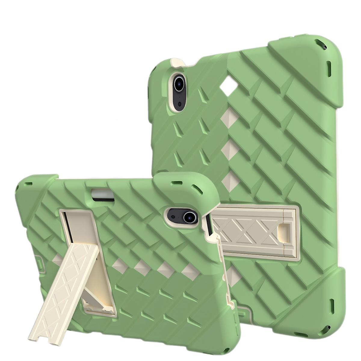 Suitable For Ipad Mini 6 Tablet Case With Diamond Pattern With Pen Slot Shoulder Strap Tri-proof Silicone Anti-drop Tablet Case Matcha Green