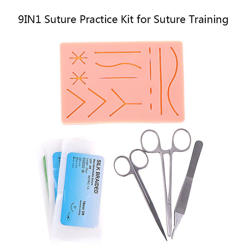 9in1 Silicone Skins Pad Suture Incision Surgical Traumatic Simulation Training