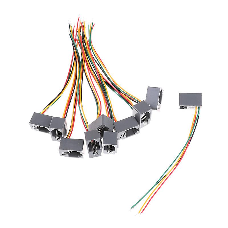 10kpl 616e 4p4c Rj9 naaraspuolinen puhelinliitinsovitin 4 johdolla