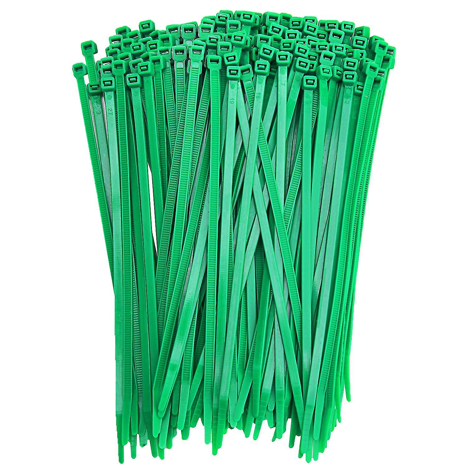 100 Pcs Green Heavy Self-locking Nylon Zip Cable Ties, 6 Inch