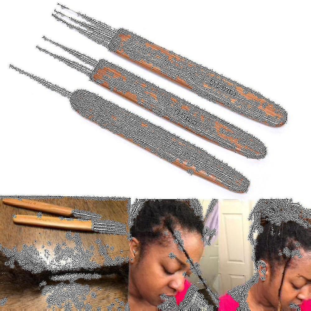 1/3pcs 0.5mm Dreadlock Crochet Needle Hook Bamboo Handle Hooks Tools Making