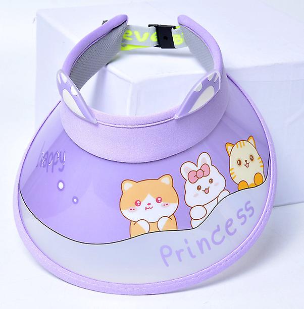 2023 Barnhatt Tecknad Kattöron Solskyddsmedel Solhatt Pojkar Flickor Sommar Utomhus Stora takfotar Tom Topp Solskydd