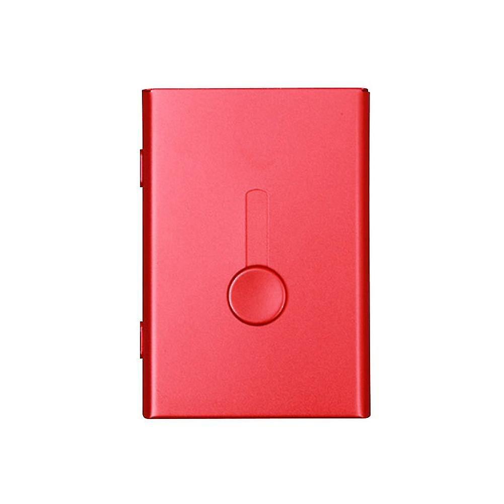 Red Thin Sliding Stainless Steel Id Card Holders
