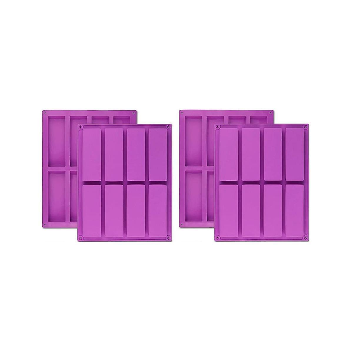 4PCS Rectangle Silicone Mold Energy Bar Maker Chocolate Cornbread Cheesecake Soap Mould