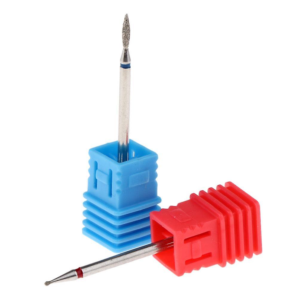 2Pcs Nail Drill Bits Diamond Cuticle Clean Electric Files Buffing Tool 03