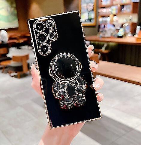 6d Plating Astronaut Hidden Stand Case Cover Compatible Samsung Galaxy S23 Ultra/s23 Plus/s23 With Camera Protector