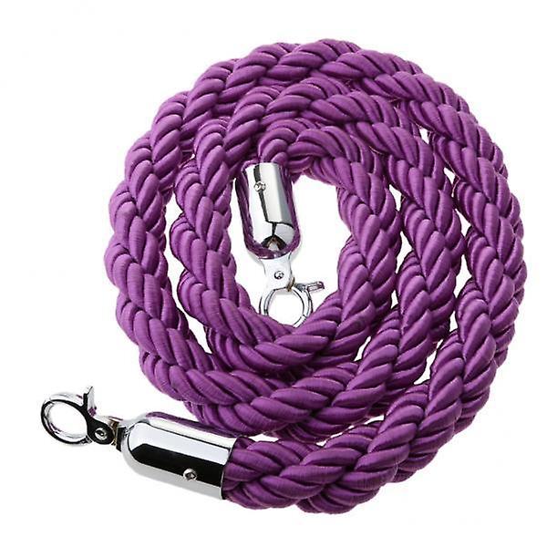 2x59 Inches Twisted Barrier Rope Queue Crowd Control for Posts Stands Purple