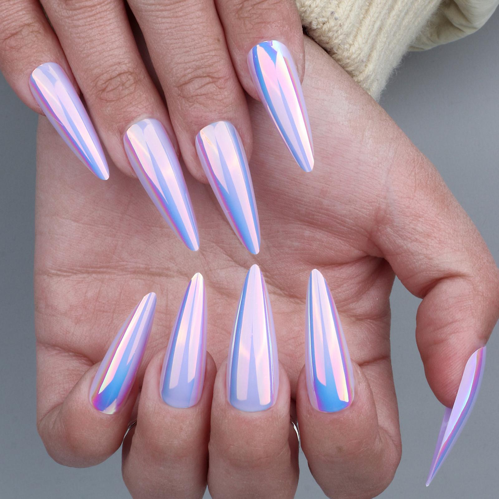 Dreamy Light Purple False Nails Attractive Reusable False Nails