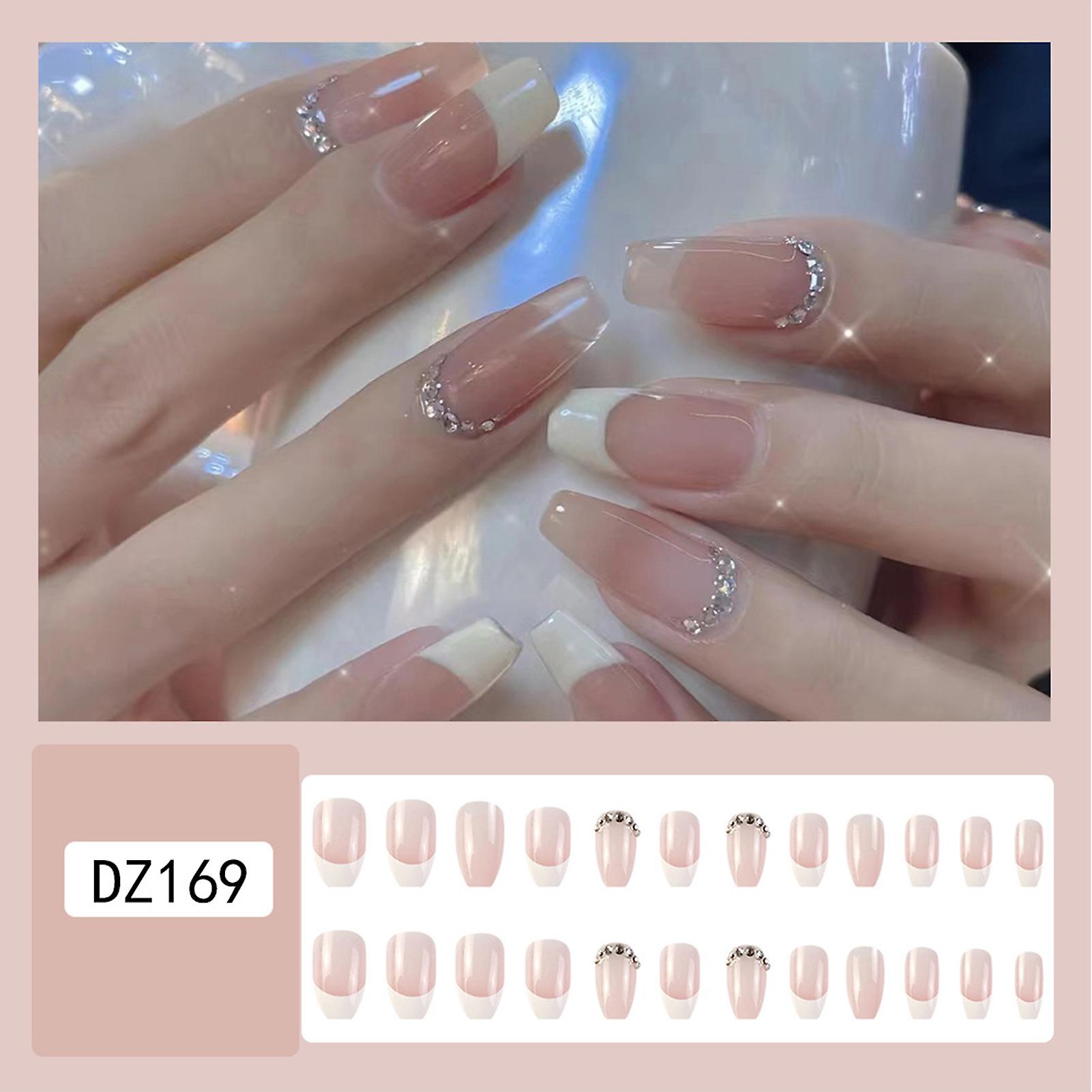 French White Edges Artificial Nails Lasting Enough Not Harm To Fingernails For Manicure Lovers Or Beginners
