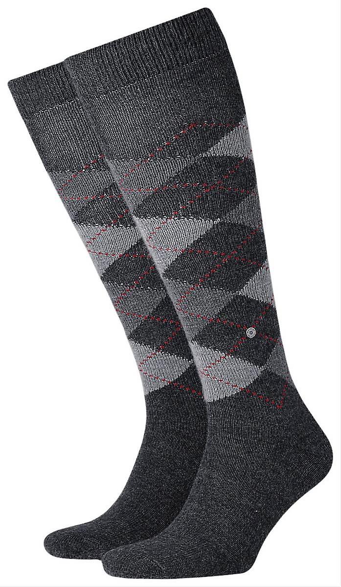 Burlington Preston Knee High Socks - Anthracite/Light Grey
