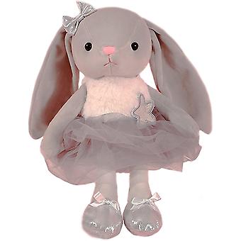 Dolls Plush Bunny Rabbit Soft Toys Ballet Dance Recital Gifts For Girls Gray 15.5 Inches