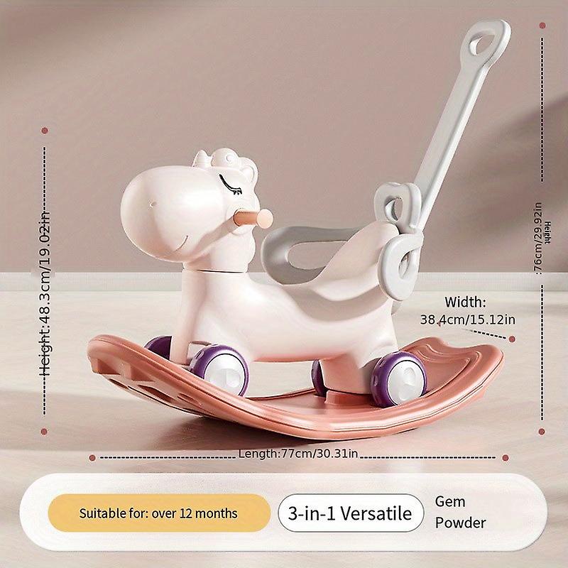 Three-in-one Shaking Horse Multi-functional Baby Toys Baby Scooter Household Hand Push Sliding Walking Year Gift Children S Shaking Horse Dual-purp