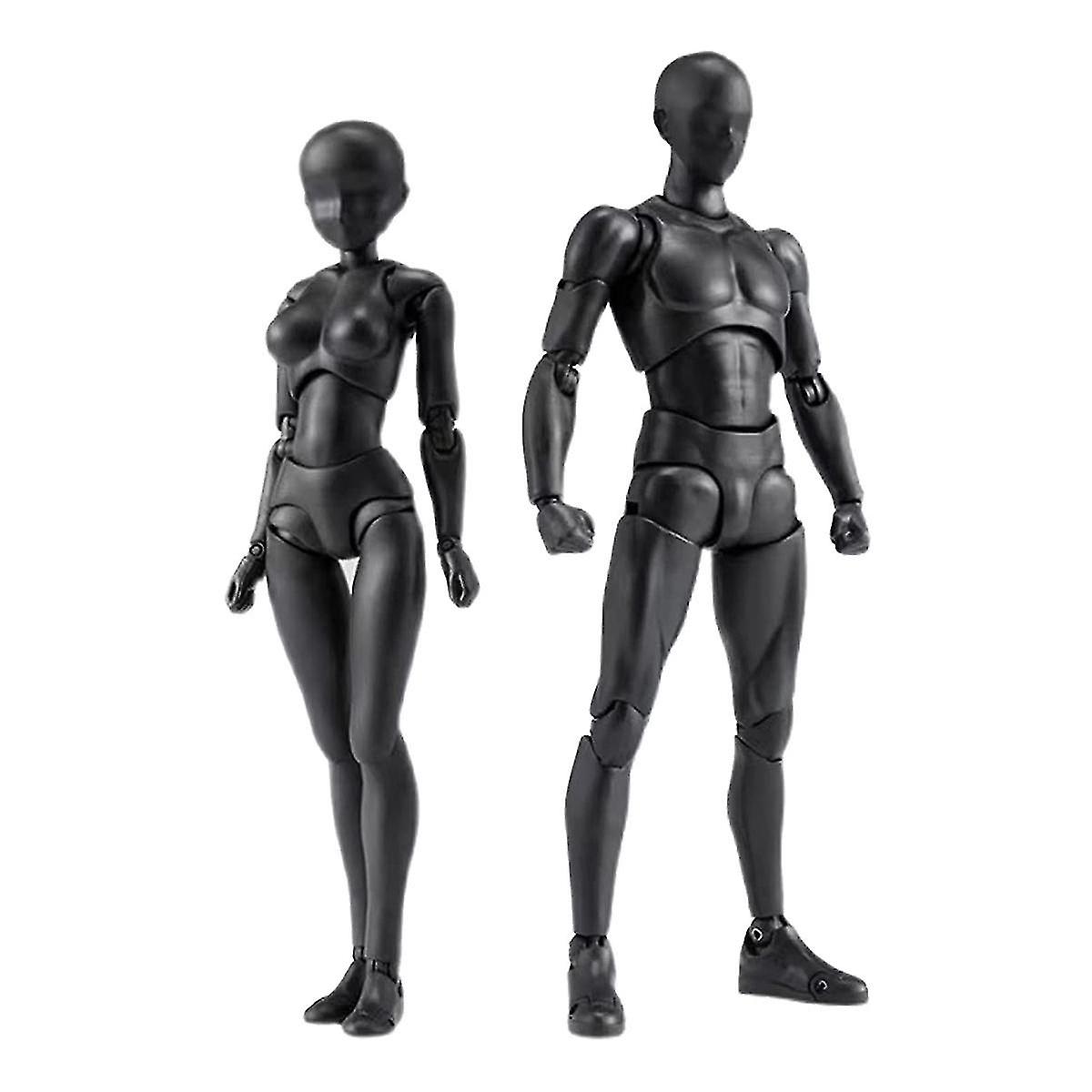 Pvc Model With Box Drawing Models For Artists(female+male,black)