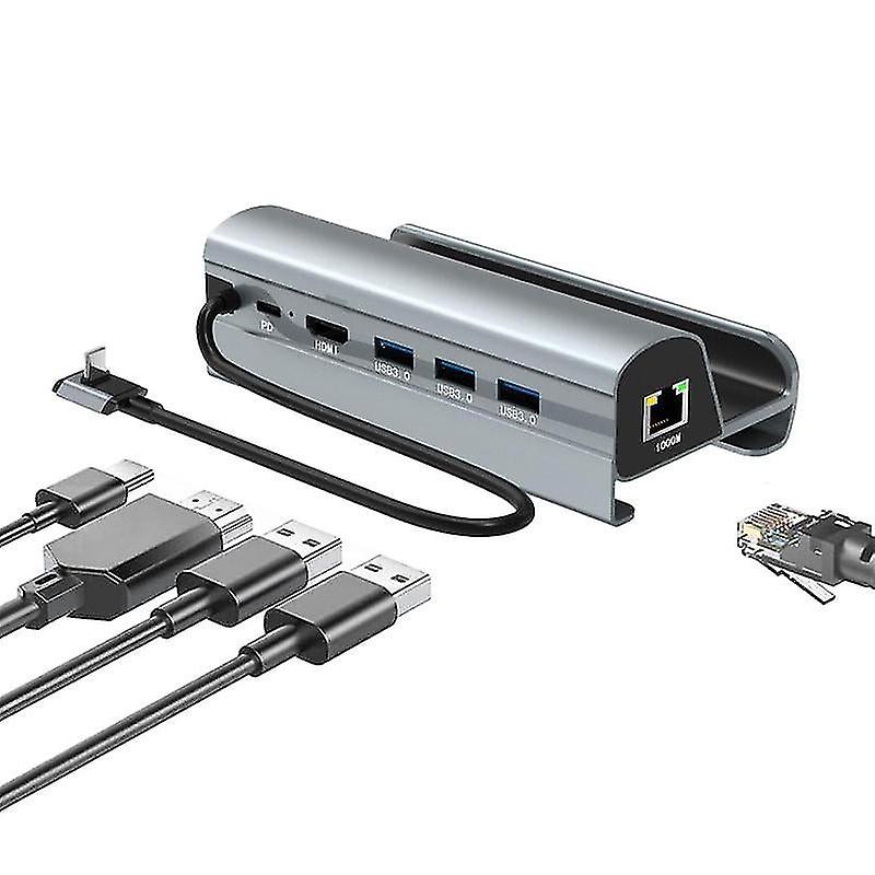 6-In-1 Usb 3.0 Multi-functional Docking Station Base Compatible For Steam Deck Game Console Phones Laptops