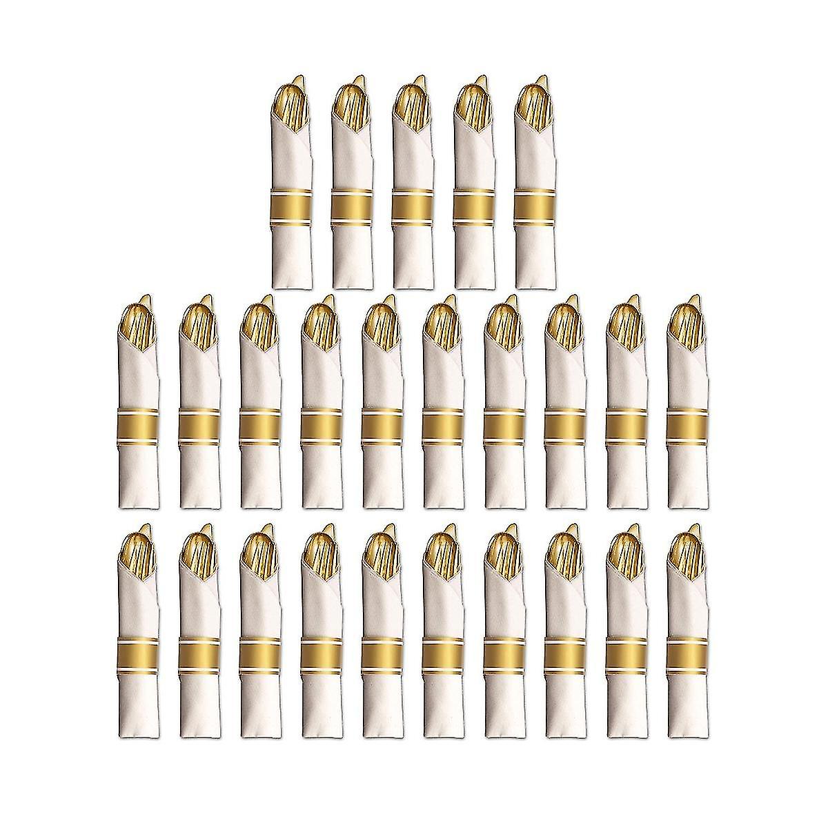 25 Pre D Silverware - Wrapped Silverware Set With Forks, Kn, Spoon