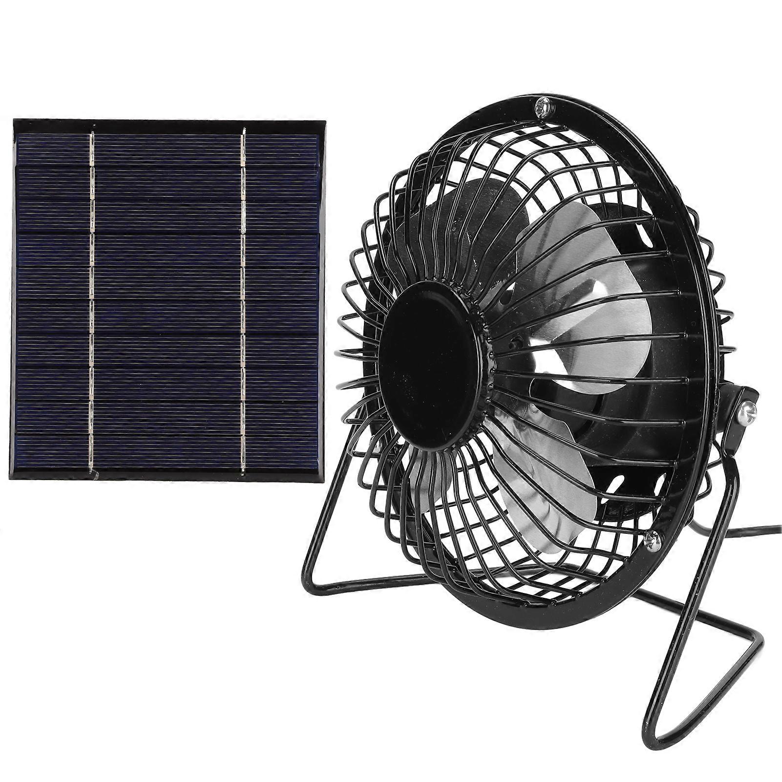 Solar Panel Fan, Solar Panel Fan 2.5W 5V Solar Power USB Output Portable Wide Application Solar Powered Fan for Camping Fishing Hiking