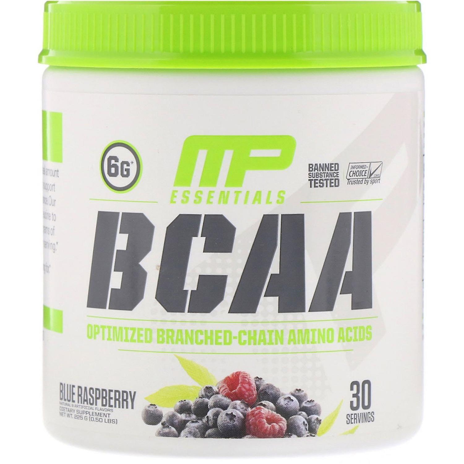 MusclePharm, Essentials, BCAA, Blue Raspberry, 225 g (0,50 funta)