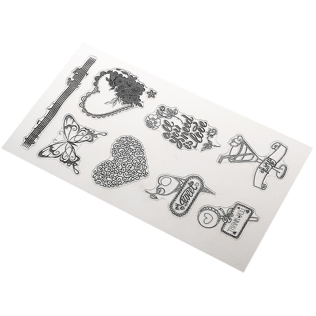 Silicone Clear Rubber Stamp/Seal for DIY Scrapbooking Heart Pattern