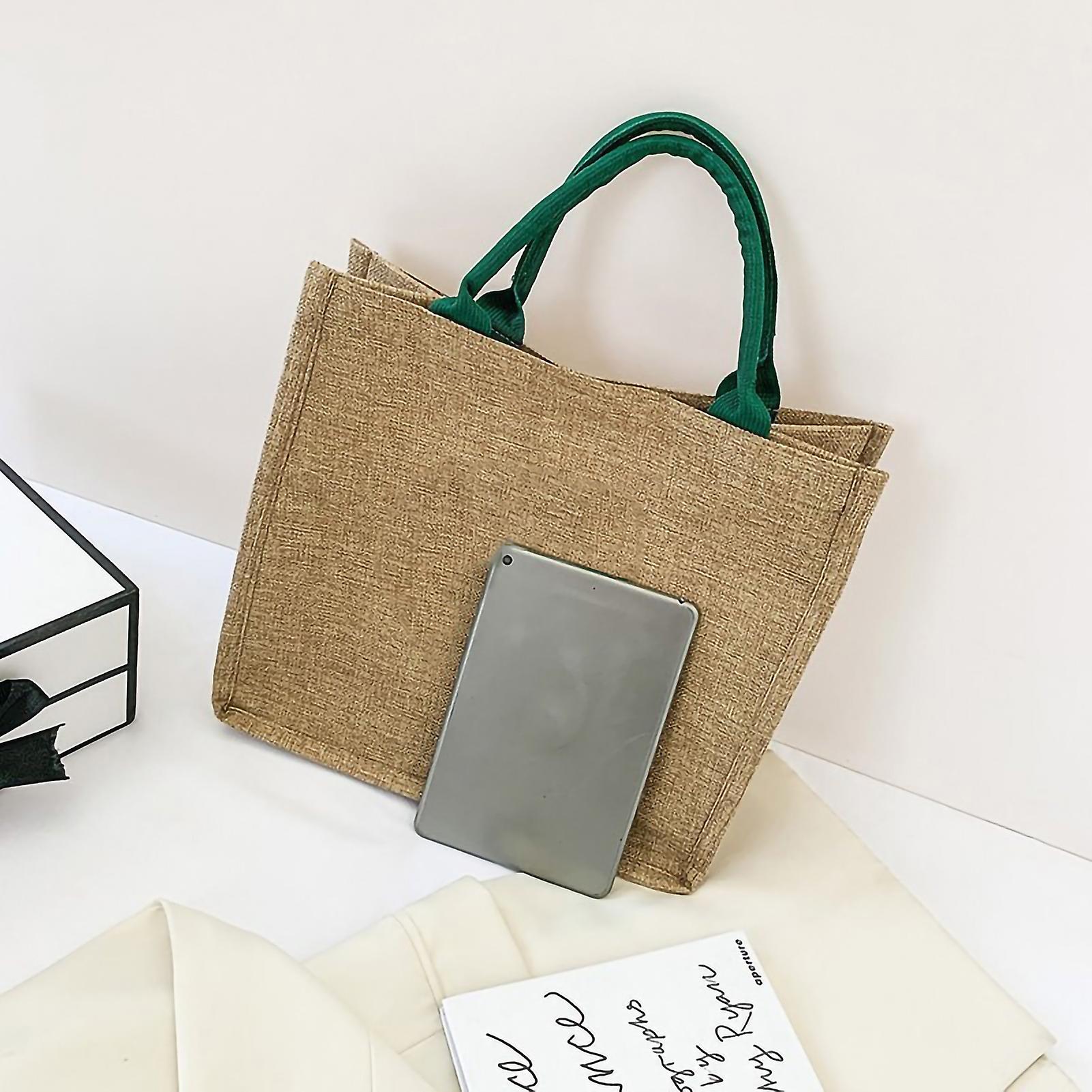 حقيبة يد نسائية ذات سعة كبيرة حقيبة غداء مريحة من الكتان للاستخدام اليومي من النوع A 