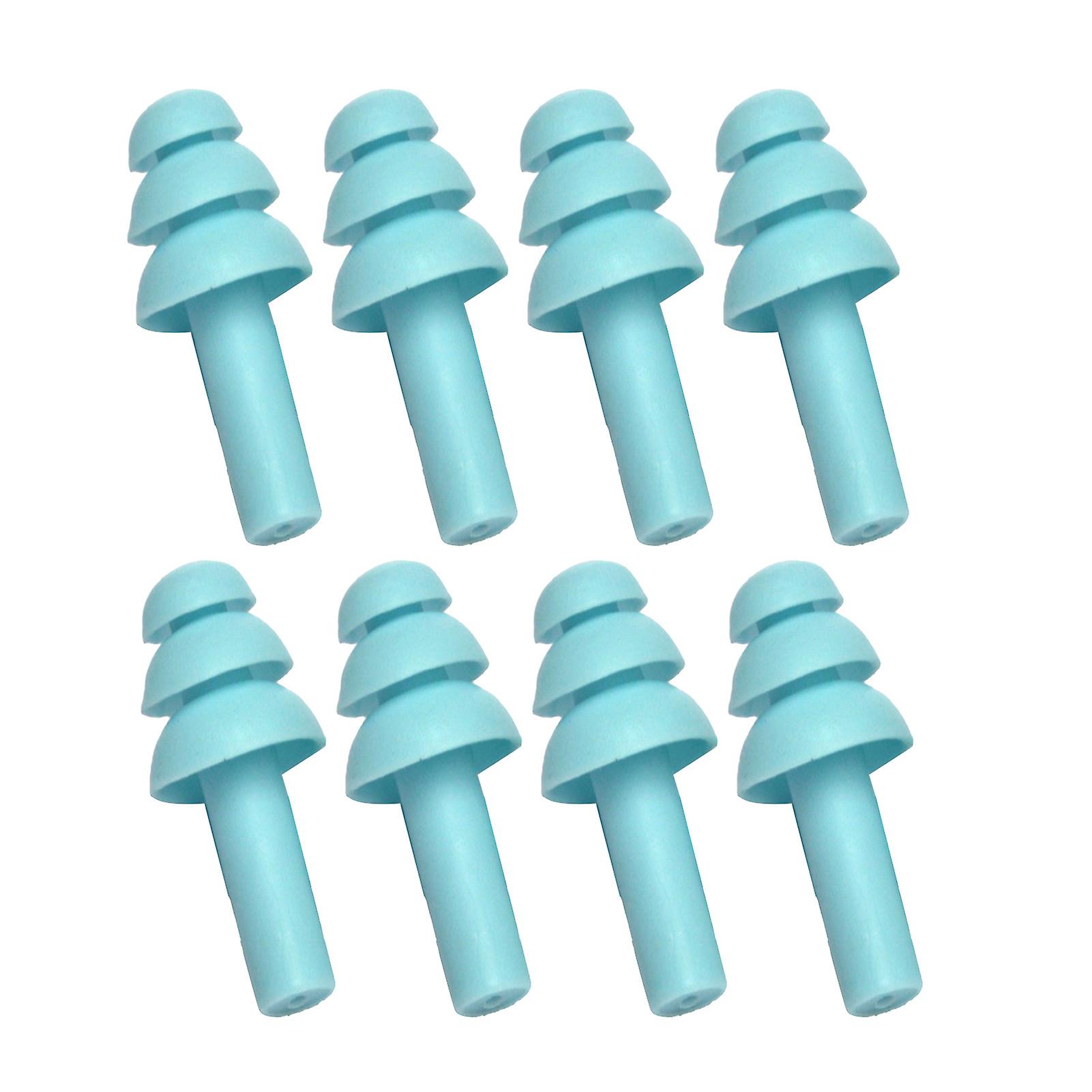 4 Pairs of Washable Slow Rebound Silicone Noise Cancelling Earplugs, Blue