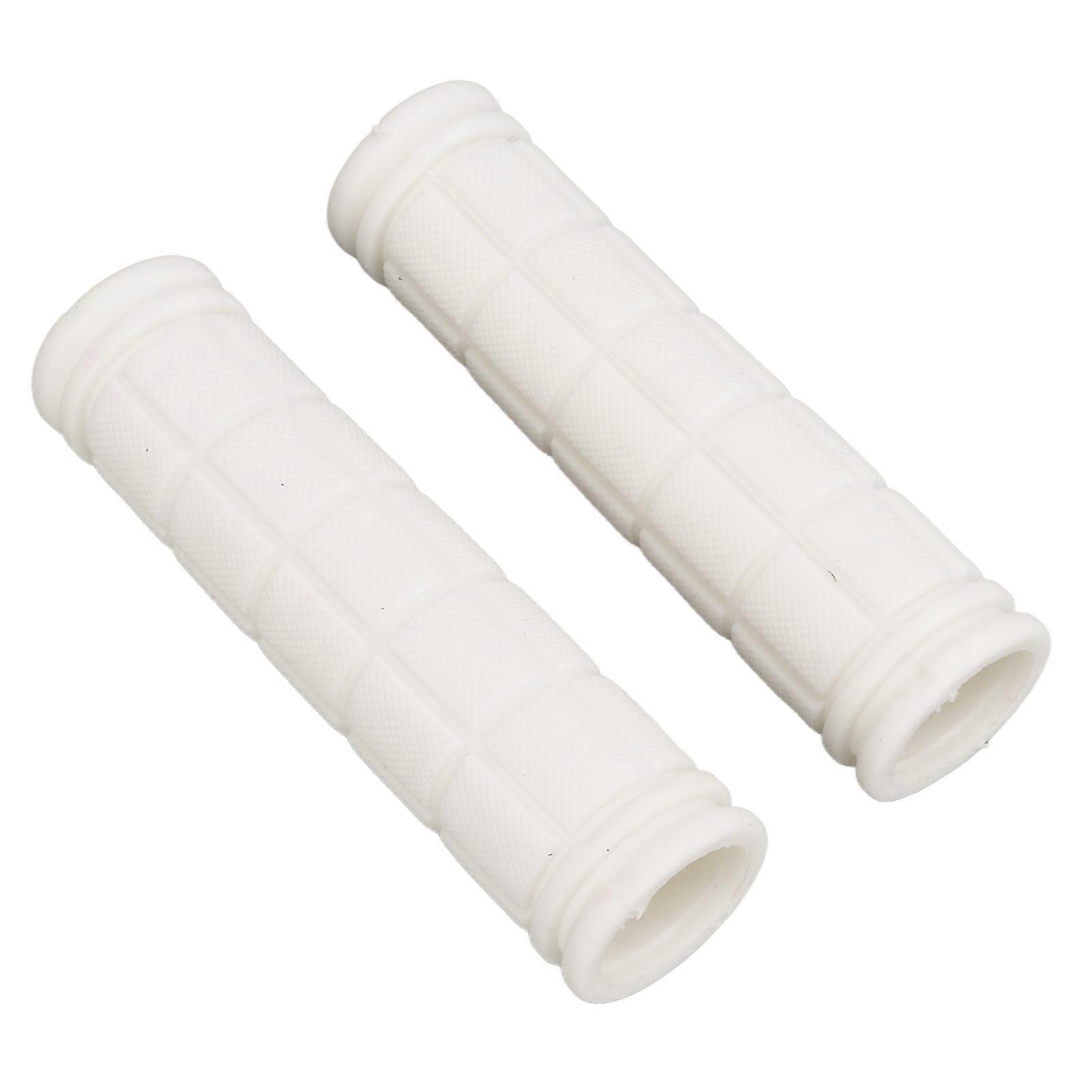 1Pair Bike Rubber Handlebar Grips Anti Slip Handlebar Grips for Mountain Road Urban BikeWhite