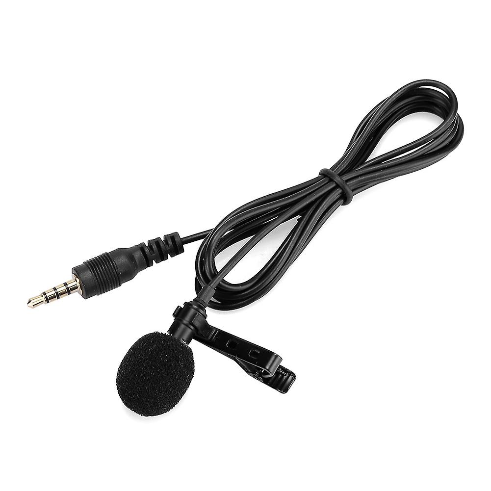 Mini Multifunction Collar Clip Microphone 140cm Metal Black
