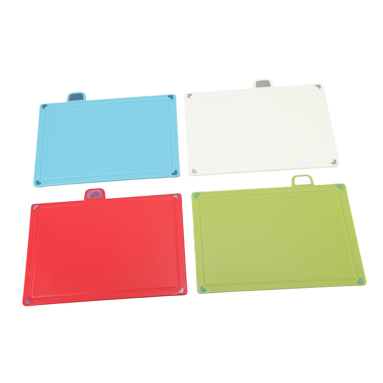 Coded Cutting Board Plastic Cutting Board 4 Colors Rubber Flexible Coded Cutting Board with Storage Stand