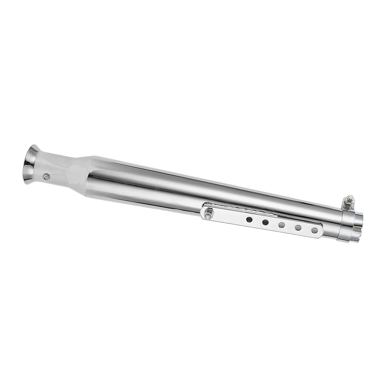 45mm 1.8in Silver Universal Motorcycle Exhaust Pipe with Bracket