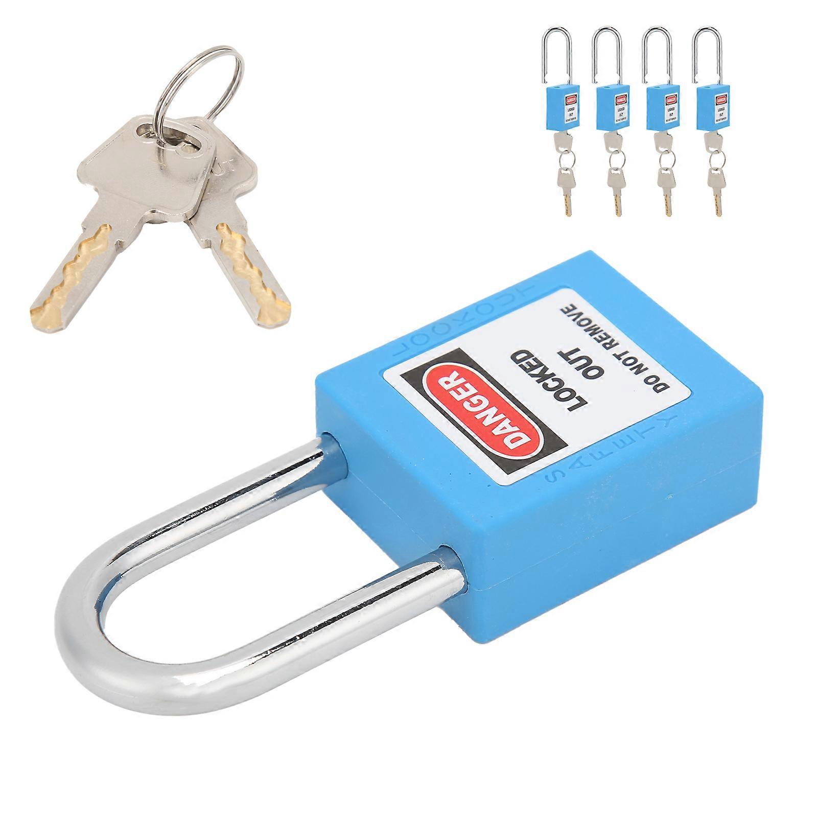 5 Sets 1.5in Safety Padlocks Steel Beam Insulated Lock with Keys for Industry Machine ManufacturingBlue 