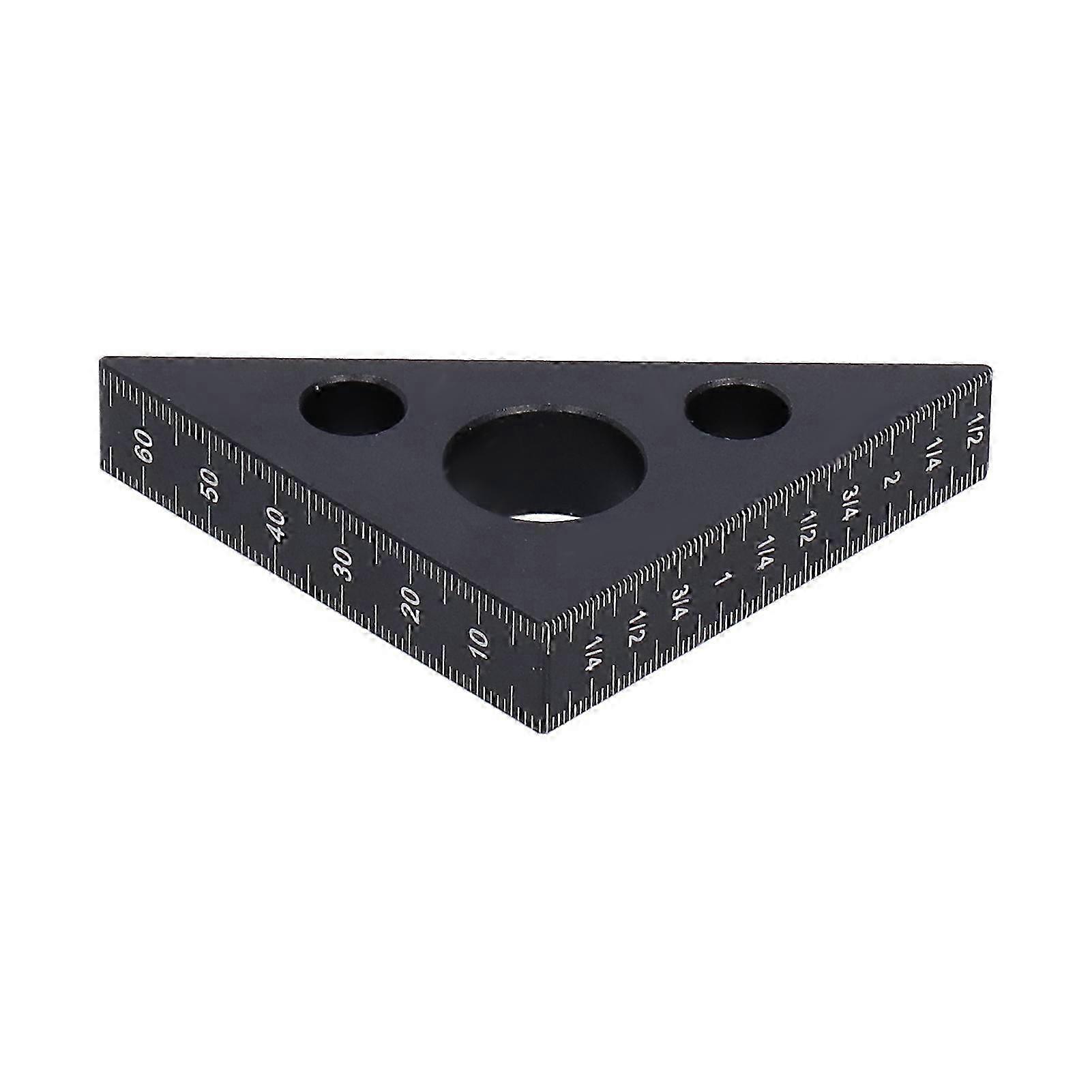Qukaim Carpenter's Triangle Ruler 45 Degree Triangle Ruler, Aluminum Alloy Measuring Tool, 15mm Thick, Carpenter's Triangle Ruler, Metric Angle